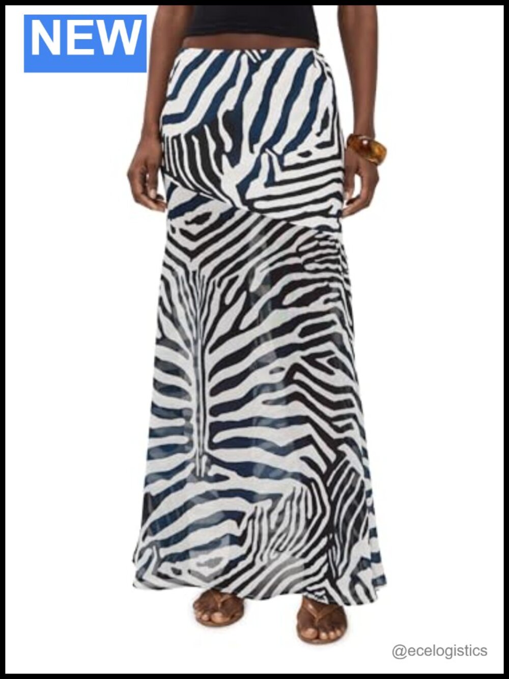 100% Cotton Low Waisted Maxi Skirt Zebra Print
